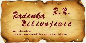 Radenka Milivojević vizit kartica